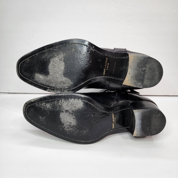 Saint Laurent Men's Wyatt Leather Harness Boots **Great Pre-owned Condition** - Picture 7 of 16